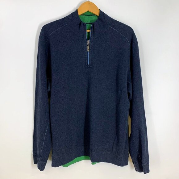 Tommy Bahama Men's Flip side Twill Reversible Half Zip Pullover Size XL - Picture 1 of 13
